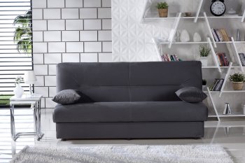 Regata Sofa Bed in Rainbow Dark Gray Fabric by Istikbal [IKSB-REGATA Rainbow Dark Gray]