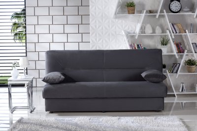 Regata Sofa Bed in Rainbow Dark Gray Fabric by Istikbal