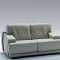 White Full Italian Leather Modern 3Pc Sofa Set w/Wooden Accents