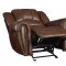 Center Hill Recliner Sofa 9668NSD in Saddle Brown by Homelegance