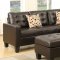 F6935 Sectional Sofa - Espresso Bonded Leather by Boss w/Ottoman