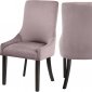 Demi Dining Chair 723 Set of 2 Pink Velvet Fabric by Meridian