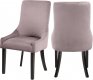 Demi Dining Chair 723 Set of 2 Pink Velvet Fabric by Meridian