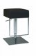 Stainless Steel Base & Black Seat Set of 2 Backless Barstools