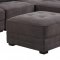 Mike Sectional Sofa 6Pc in Grey Fabric