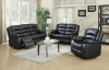 G943 Motion Sofa & Loveseat in Black Bonded Leather by Glory