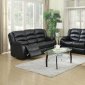 G943 Motion Sofa & Loveseat in Black Bonded Leather by Glory