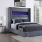 Tisdall Upholstered Fireplace Bed 306030 Gray Fabric by Coaster