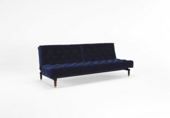 Oldschool Sofa Bed in Dark Blue w/Retro Legs by Innovation [INSB-Oldschool-Retro-865]