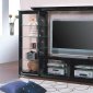 Pearl Black Contemporary TV Stand W/Glass Shelves