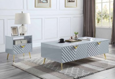 Gaines Coffee & End Tables 3Pc Set LV01135 in Gray by Acme