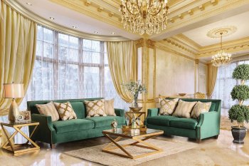 Verdante Sofa SM2271 in Emerald Green Fabric w/Options [FAS-SM2271-Verdante]