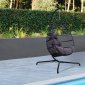 Folding Wicker Egg Swing Chair ESCF43CH in Grey by LeisureMod