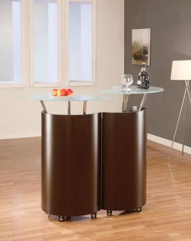 Mahogany Bar Table With Glass Top [GFBT-777-BR]