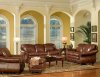 Leather Italia Light Brown Hanover Sofa & Loveseat Set w/Options