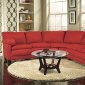 Red Micro Suede Casual Sectional Sofa w/Super-Soft Arm Pillows