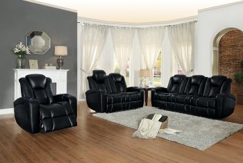 Madoc Power Motion Sofa 8444BLK in Black by Homelegance [HES-8444BLK Madoc]