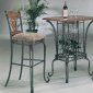 Oak Wood Top Modern Bar Table w/Optional Bar Stools