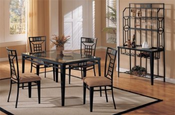 Contemporary Dinette Table w/Beveled Glass Top [PXDS-F2004]