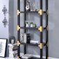 Lafty Bookshelf 92475 in Black High Gloss & Black Glass by Acme