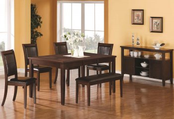 Warm Medium Brown Finish Modern Dining Table w/Optional Items [CRDS-103151-Coventry]