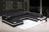 1201 Sectional Sofa in Black Bonded Leather by VIG