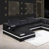 1201 Sectional Sofa in Black Bonded Leather by VIG