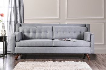 Hallie Sofa SM8821 in Gray Linen-Like Fabric [FAS-SM8821 Hallie]