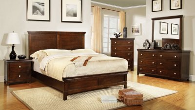 CM7113CH Spruce Bedroom 5Pc Set in Brown Cherry w/Options