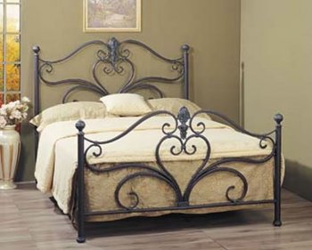 Antique Style Bed with Scroll Design [AMBS-N117-9622]