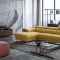 S266 Sectional Sofa in Mustard Leather by Beverly Hills