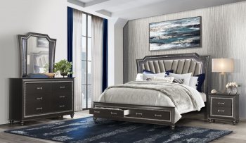 Metallica Bedroom in Metallic Gray by Global w/Options [GFBS-Metallica Metallic Gray]