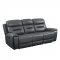 Lamruil Motion Sofa & Loveseat Set LV00072 Gray Leather by Acme