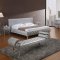 Silver Leatherette Modern Bedroom w/Optional Casegoods