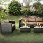 Olina Outdoor Patio CM-OS1820BR 5Pc Set w/ 2 Tables in Brown