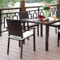 Natasha Outdoor Patio Dining 5Pc Set CM-OT1852 in White & Brown