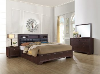 Noma Bedroom Set 5Pc in Merlot by Global w/Options [GFBS-Noma Merlot]