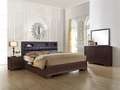 Noma Bedroom Set 5Pc in Merlot by Global w/Options