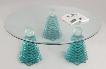 4128 Clear Glass Cocktail Table by Chintaly [CYCT-4128]