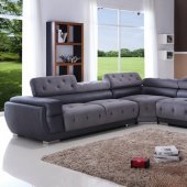 8097 Grey & Black Sectional Sofa by American Eagle