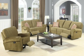 Olive or Tan Velvet Chenille Reclining Livng Room Sofa w/Options [HLS-U440M]