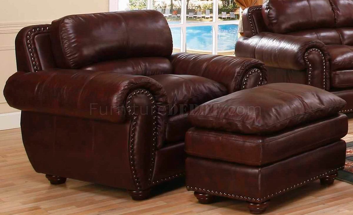 Brown Bonded Leather Contemporary Sofa And Loveseat Set W Options