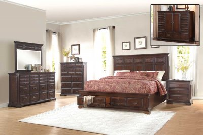 Cranfills Bedroom 1832 in Cherry by Homelegance w/Options