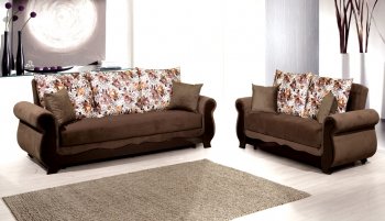 Meyra Sofa Bed in Brown Microfiber by Rain w/Optional Items [RNSB-Meyra Brown]