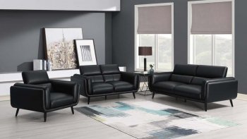 Shania Sofa 509921 in Black Leatherette by Coaster w/Options [CRS-509921 Shania]