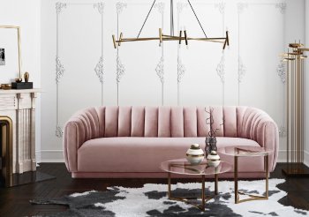 Arno Sofa TOV-S168 in Blush Mauve Velvet Fabric by TOV Furniture [TVS-TOV-S168-Arno Blush]