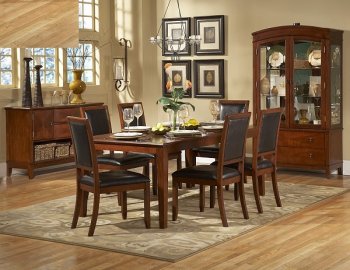 Avalon 1205-72 Dining Table by Homelegance in Cherry w/Options [HEDS-1205-72 Avalon]