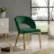 Roberto Dining Chair 765 Set of 2 Green Velvet Fabric - Meridian