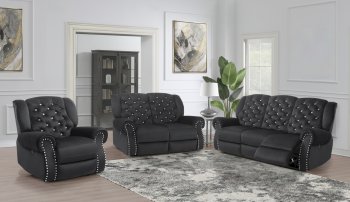 Grace Power Motion Sofa in Black Velvet by Global w/Options [GFS-Grace Black Velvet]