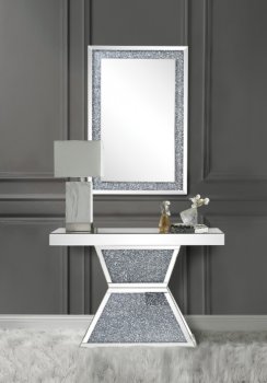 Noralie Console Table & Mirror Set 90497 in Mirror by Acme [AMCT-90497-Noralie]